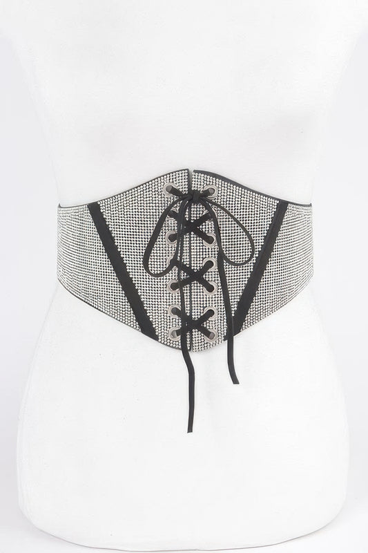 Rhinestone Corset Plus Size Elastic Belt - Tigbul's Variety Fashion Shop