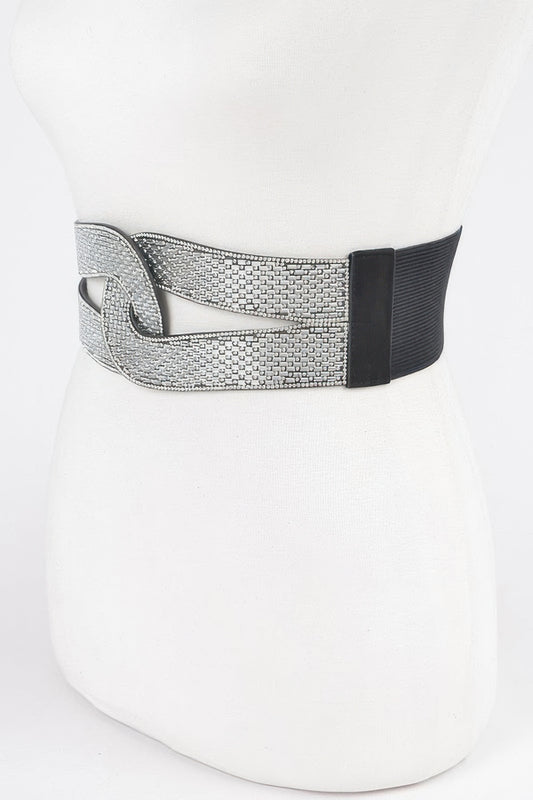 Rhinestone Plus Size Elastic Belt - Tigbul's Variety Fashion Shop
