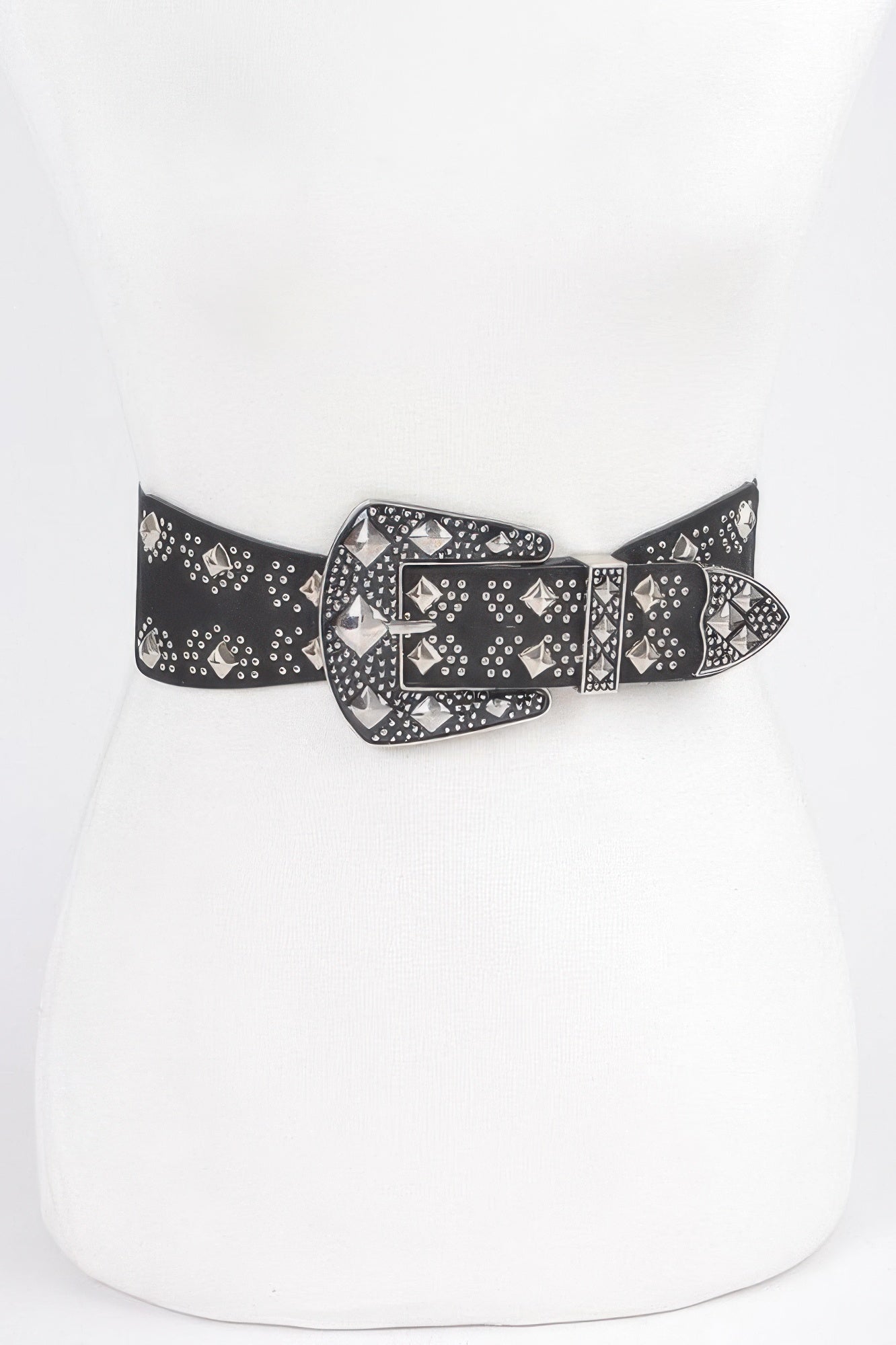 Multi Metal Studded Plus Size Elastic Belt - Tigbul's Variety Fashion Shop
