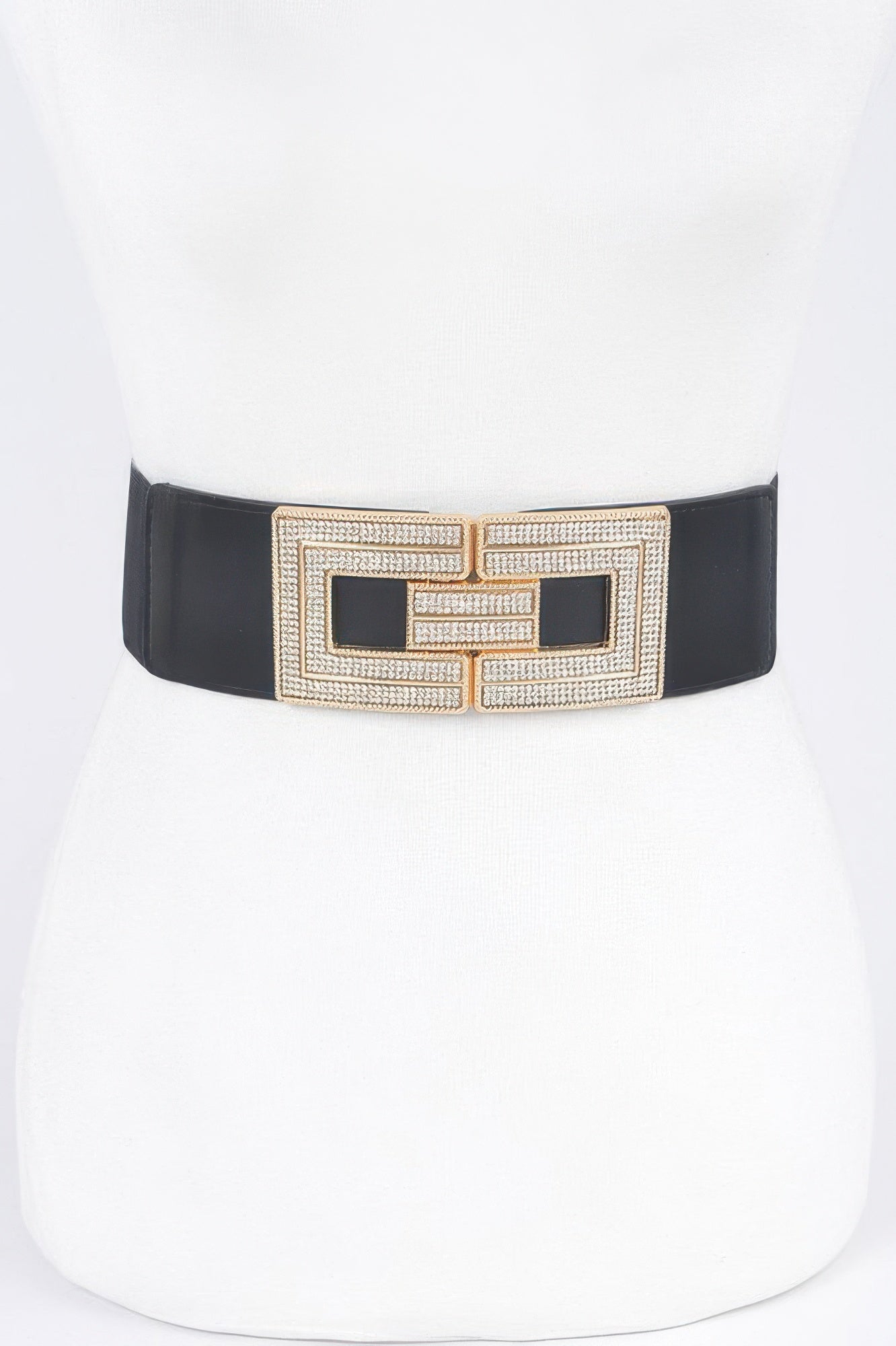 Rhinestone Buckles Plus Size Elastic Belt - Tigbul's Variety Fashion Shop