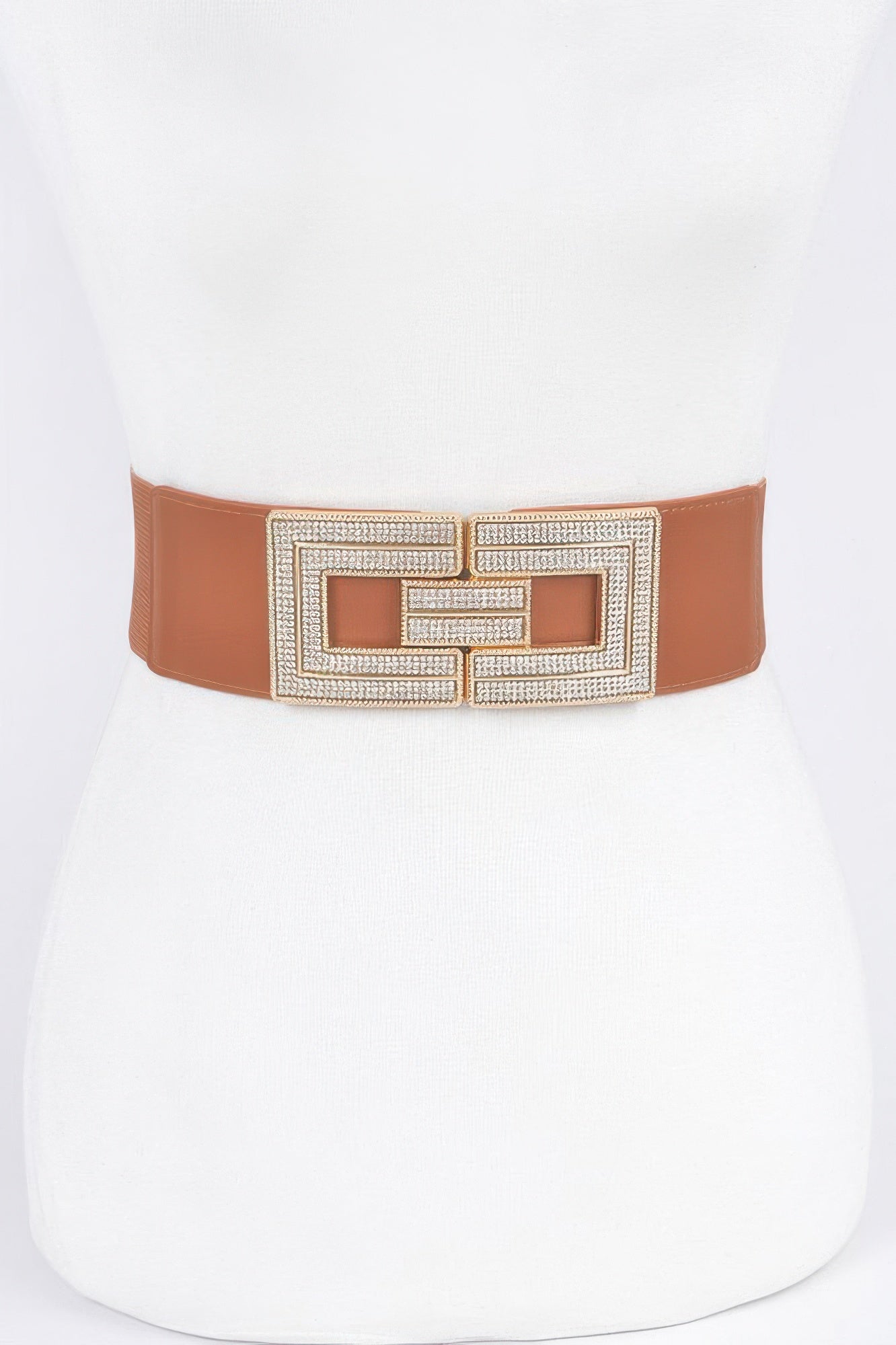 Rhinestone Buckles Plus Size Elastic Belt - Tigbul's Variety Fashion Shop