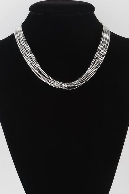 Multi Cubic Rhinestone Necklace - Tigbul's Variety Fashion Shop