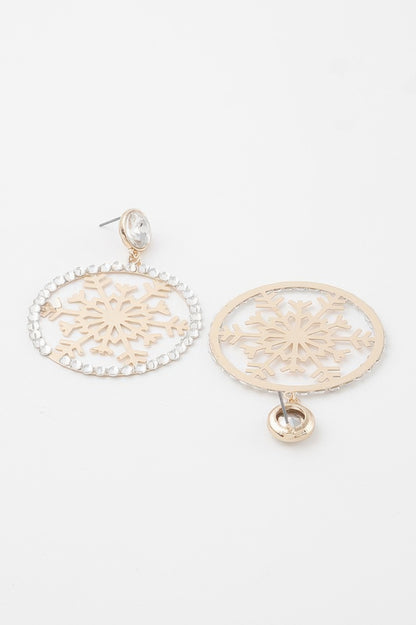 Jeweled Snowflake Earrings - Tigbul's Variety Fashion Shop