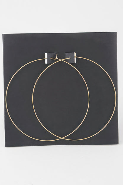 Wide Gold Dipped Flat Hoop Earrings - Tigbul's Variety Fashion Shop