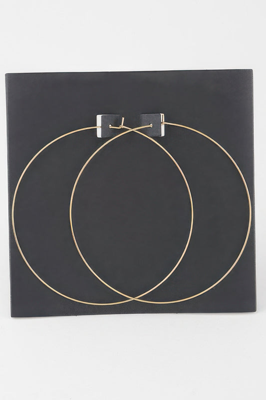 Wide Gold Dipped Flat Hoop Earrings - Tigbul's Variety Fashion Shop