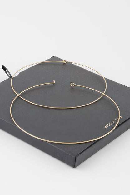 Wide Gold Dipped Flat Hoop Earrings - Tigbul's Variety Fashion Shop