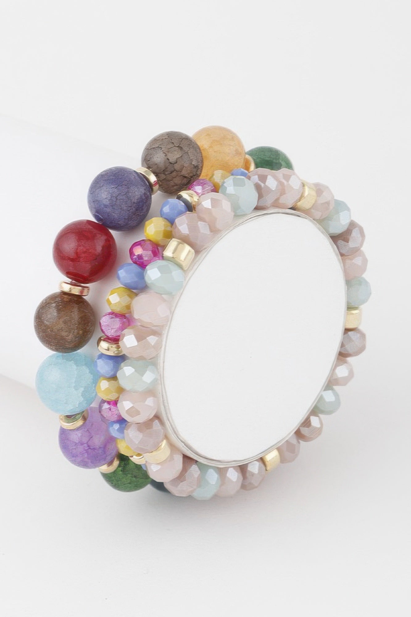 Triple Crystal Beaded Bracelet - Tigbul's Variety Fashion Shop