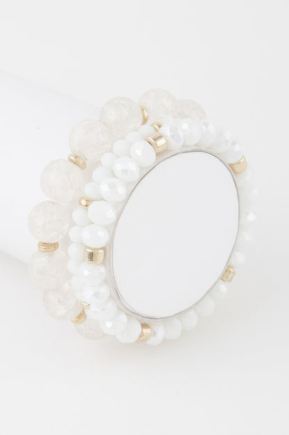 Triple Crystal Beaded Bracelet - Tigbul's Variety Fashion Shop