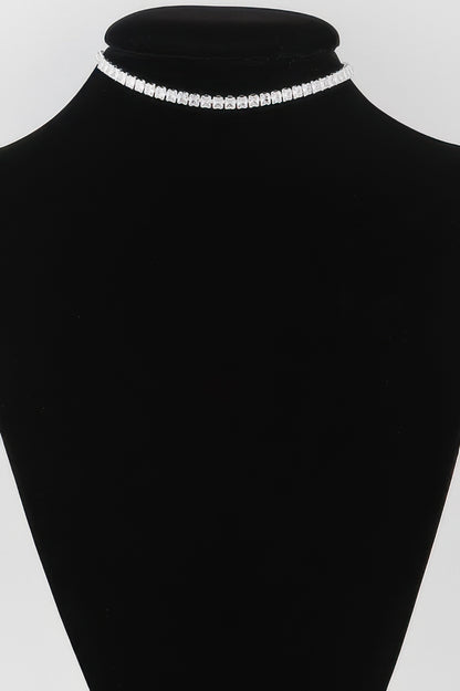 Cubic Rhinestone Choker Necklace - Tigbul's Variety Fashion Shop