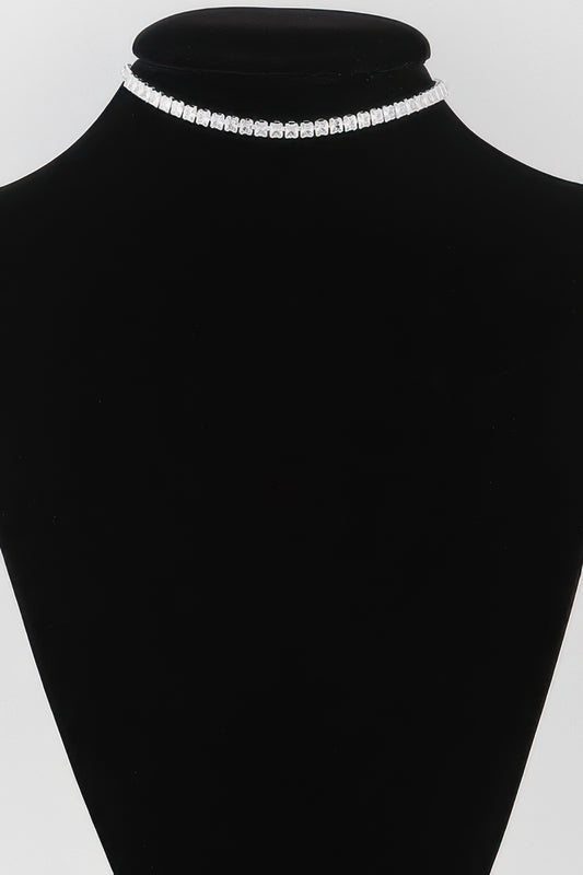 Cubic Rhinestone Choker Necklace - Tigbul's Variety Fashion Shop