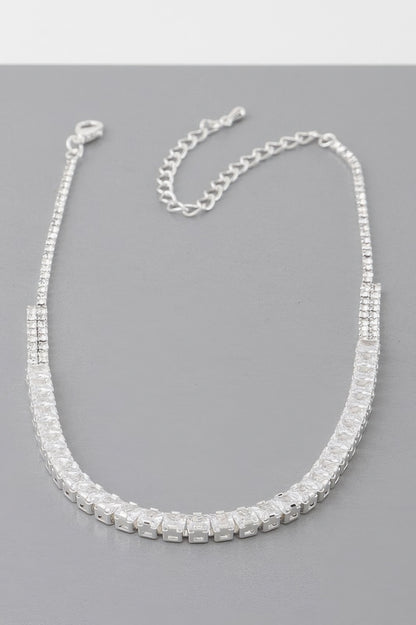 Cubic Rhinestone Choker Necklace - Tigbul's Variety Fashion Shop