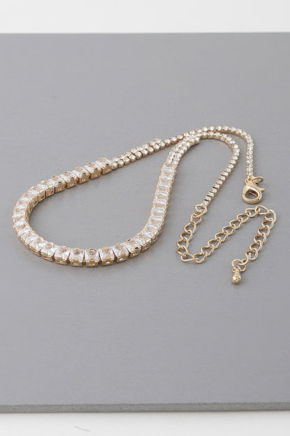 Cubic Rhinestone Choker Necklace - Tigbul's Variety Fashion Shop