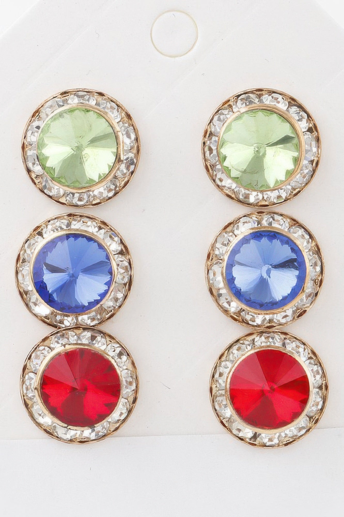 Triple Jeweled Stud Earrings Set - Tigbul's Variety Fashion Shop