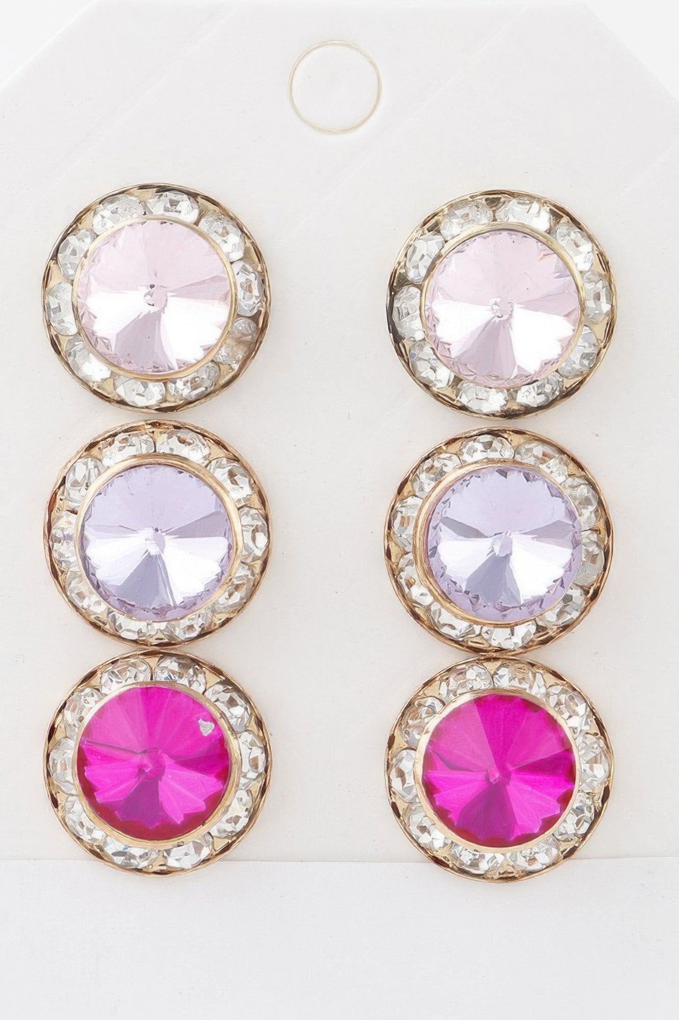 Triple Jeweled Stud Earrings Set - Tigbul's Variety Fashion Shop
