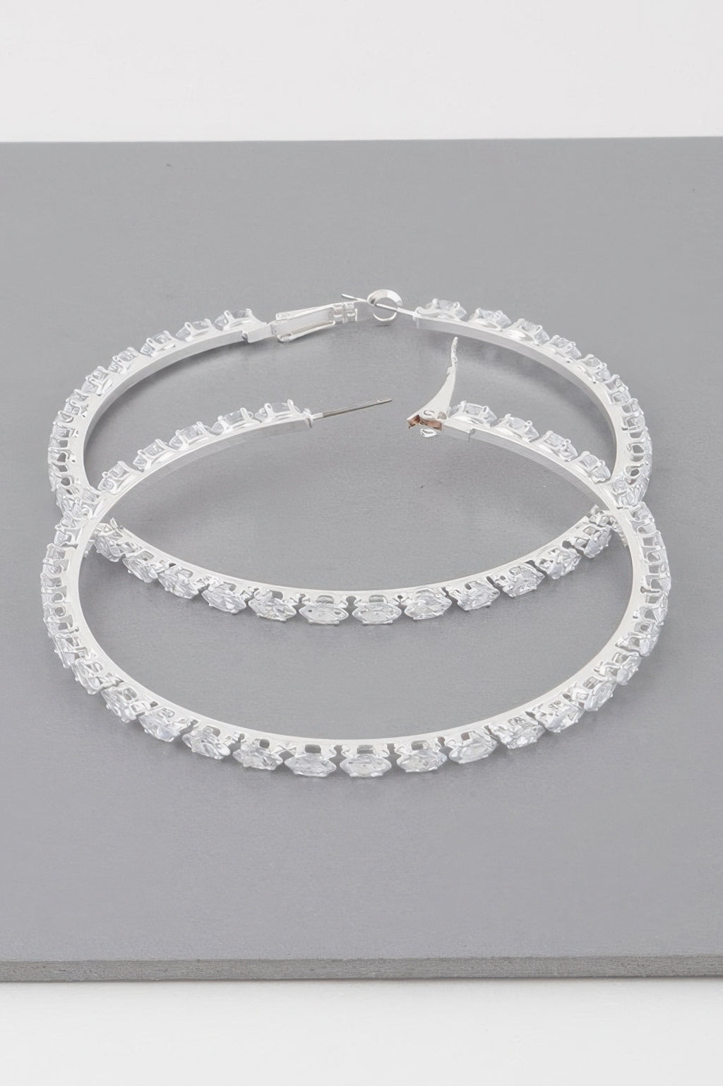 Teardrop Jeweled Hoop Earrings - Tigbul's Variety Fashion Shop