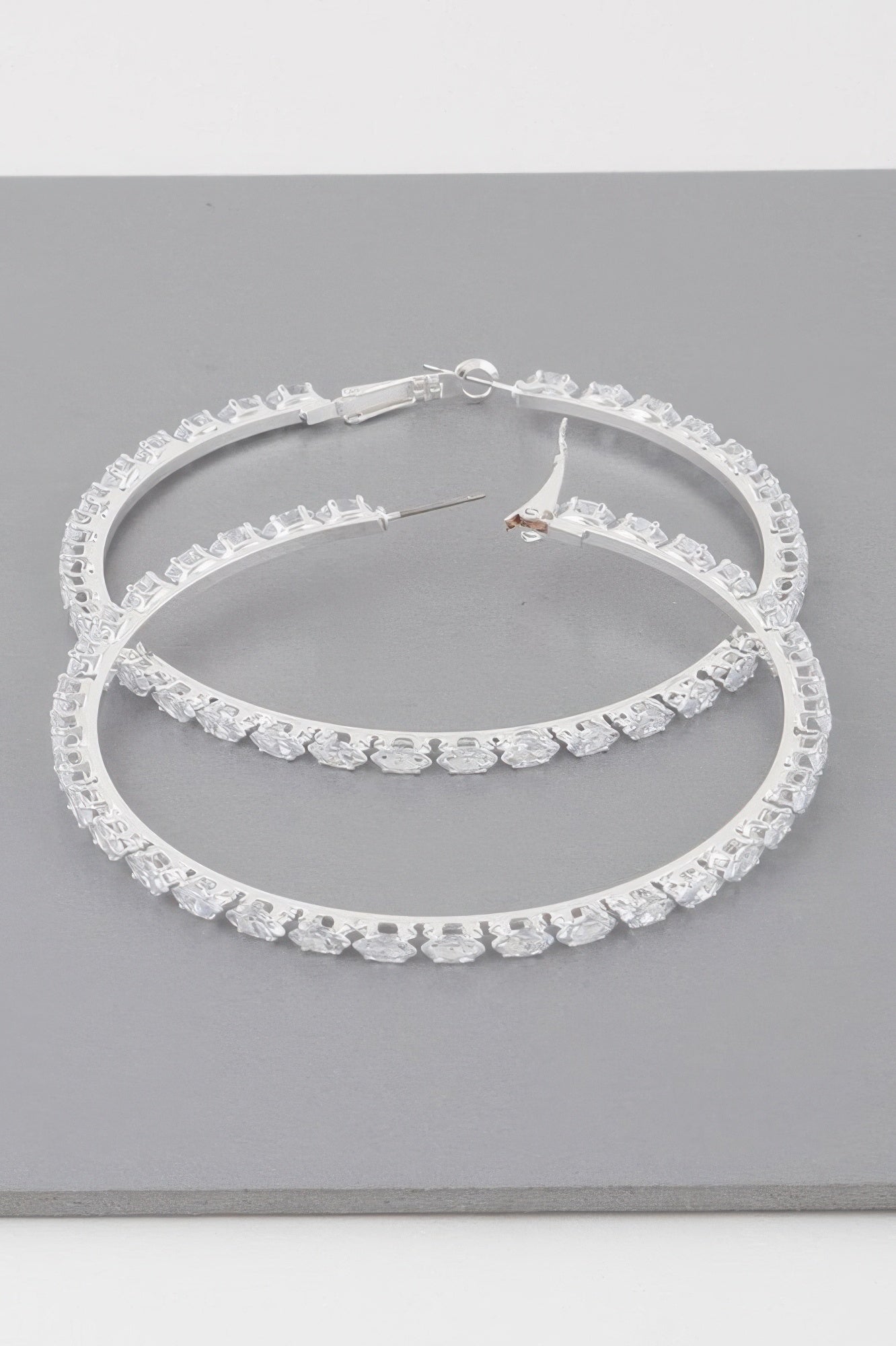 Teardrop Jeweled Hoop Earrings - Tigbul's Variety Fashion Shop