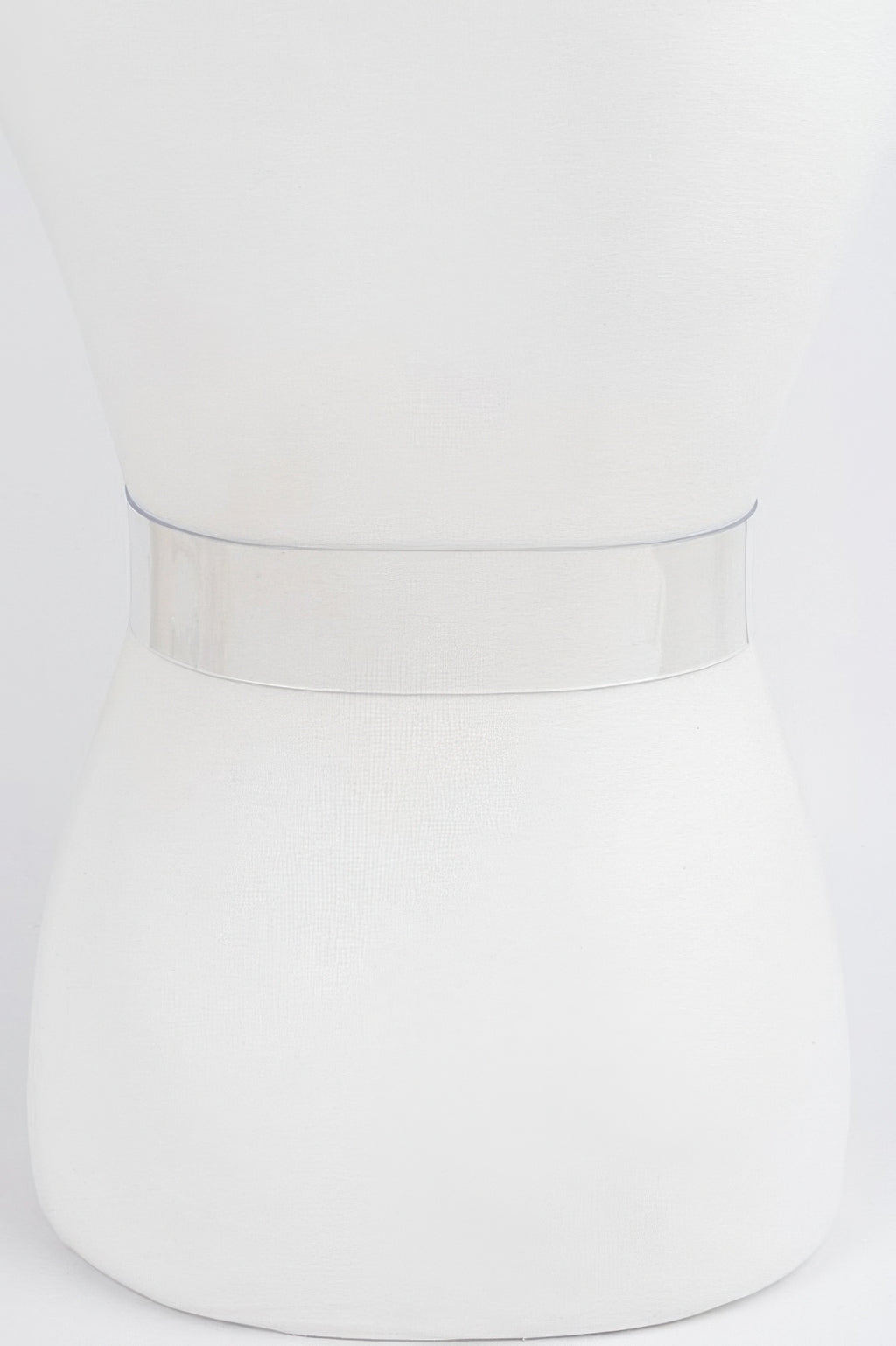 Clear faux bamboo buckle belt, simple smooth strap with front attachment points