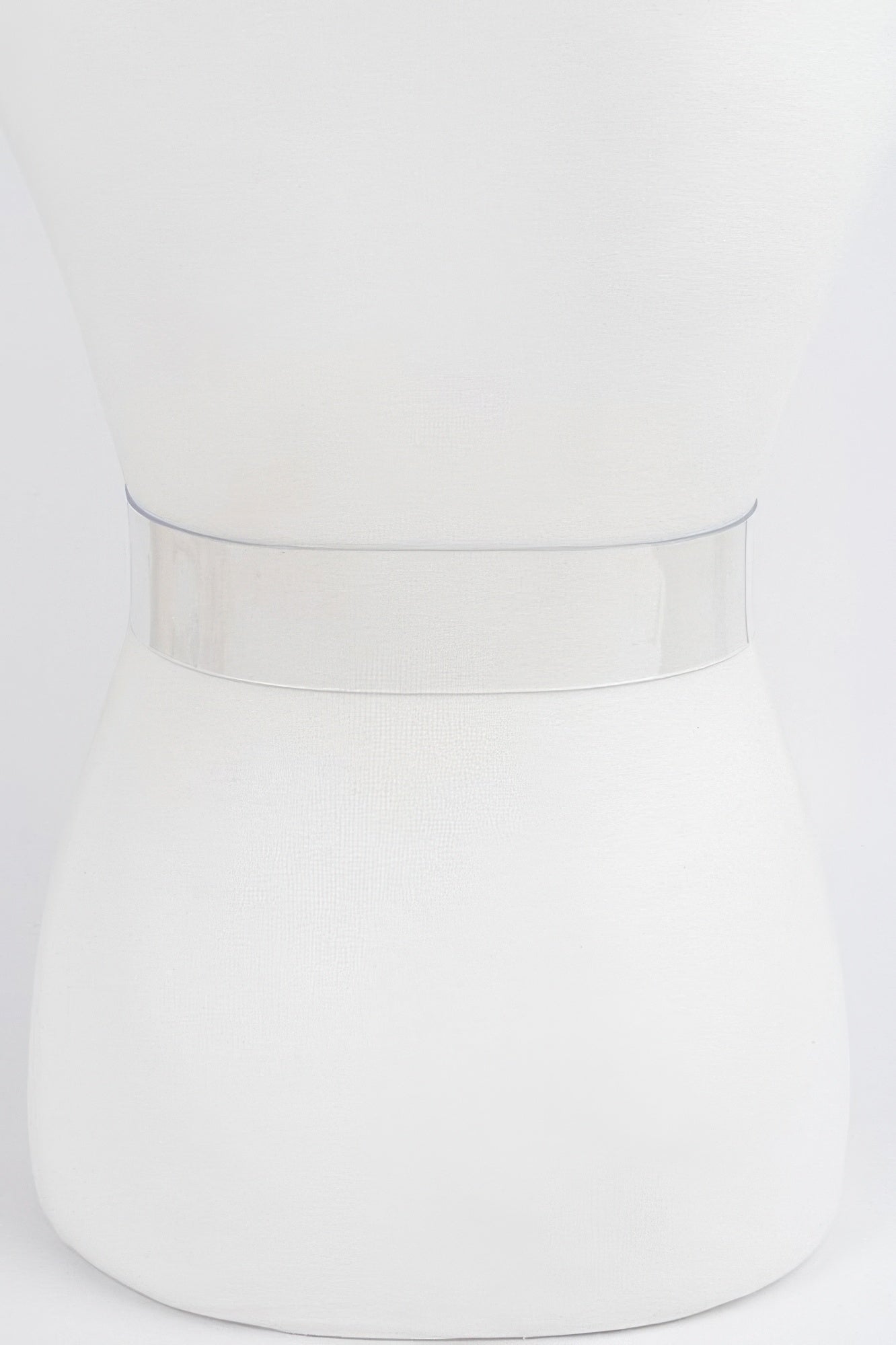 Clear faux bamboo buckle belt, simple smooth strap with front attachment points