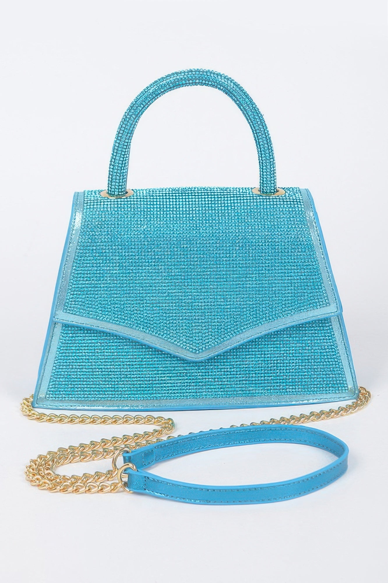 Rhinestone Top Handle Clutch - Tigbul's Variety Fashion Shop