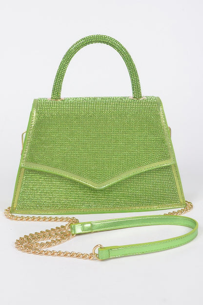 Rhinestone Top Handle Clutch - Tigbul's Variety Fashion Shop