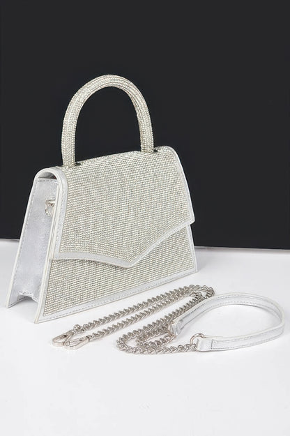 Rhinestone Top Handle Clutch - Tigbul's Variety Fashion Shop