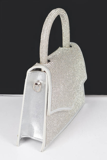 Rhinestone Top Handle Clutch - Tigbul's Variety Fashion Shop
