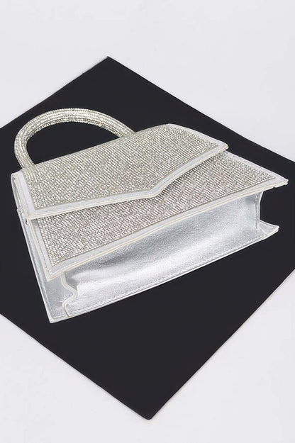Rhinestone Top Handle Clutch - Tigbul's Variety Fashion Shop