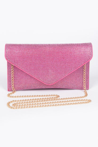 Full Rhinestone Envelope Chain Clutch - Tigbul's Variety Fashion Shop
