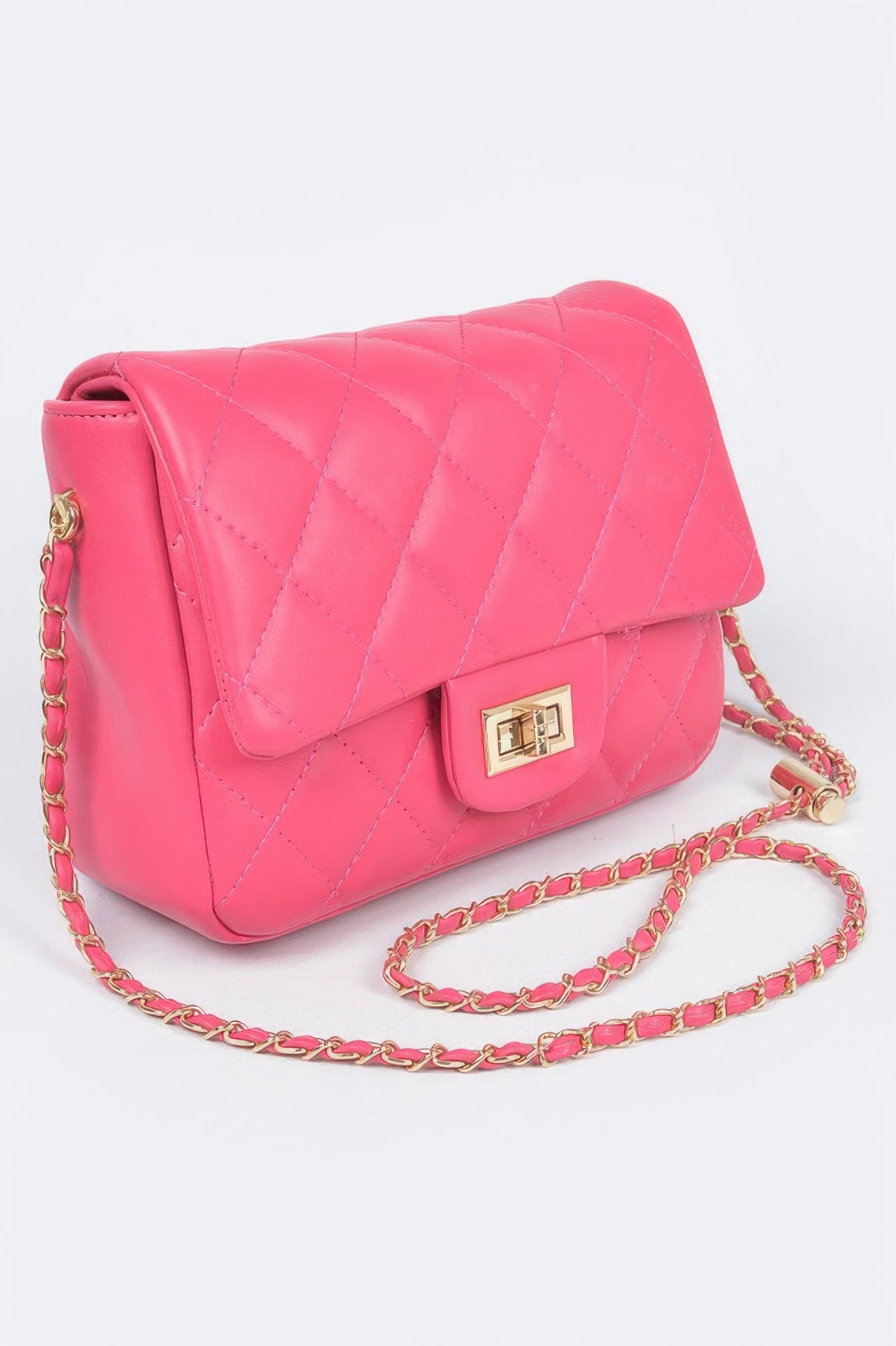 Quilted Faux Leather Flap Bag - Tigbul's Variety Fashion Shop