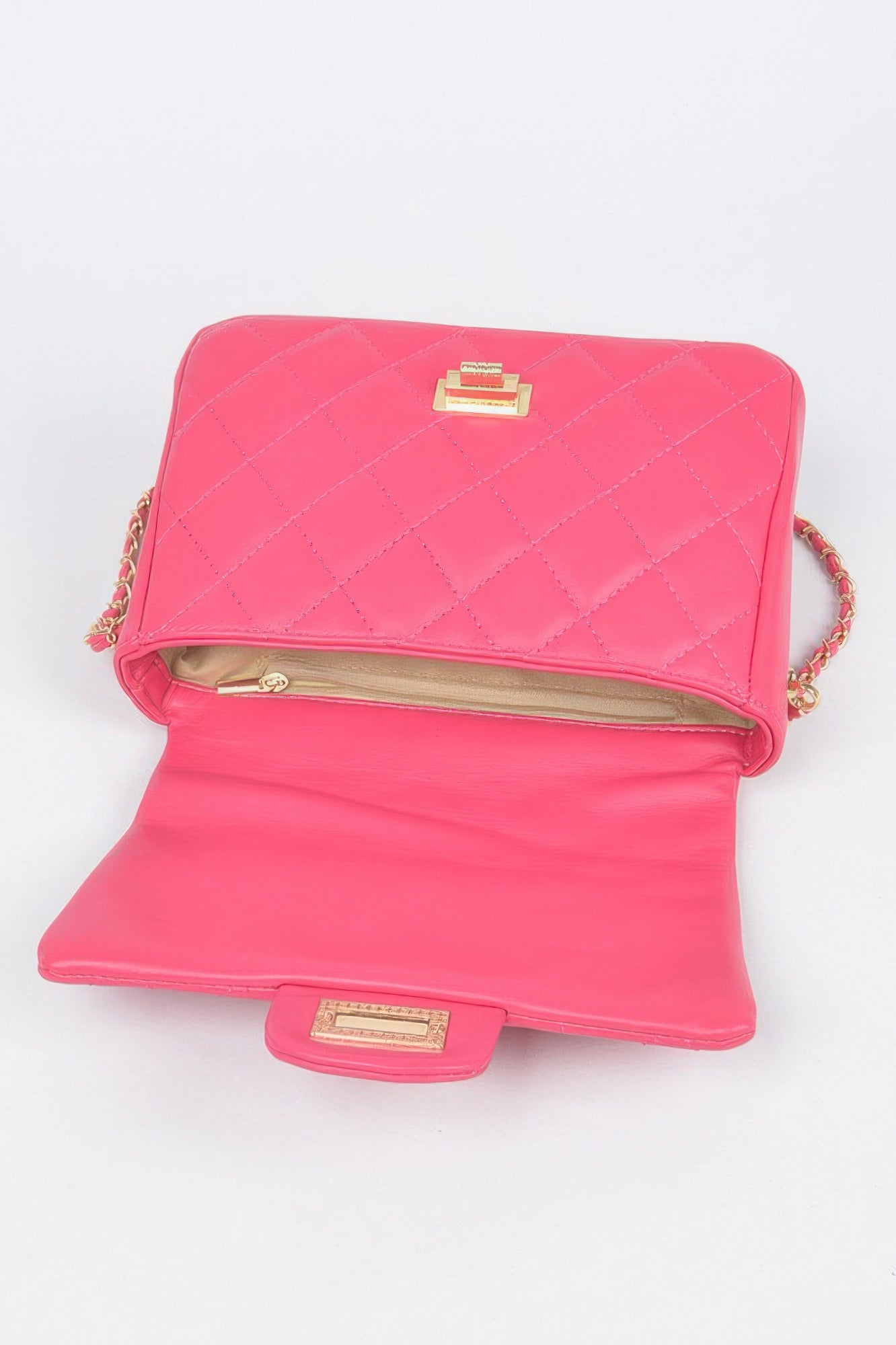 Quilted Faux Leather Flap Bag - Tigbul's Variety Fashion Shop