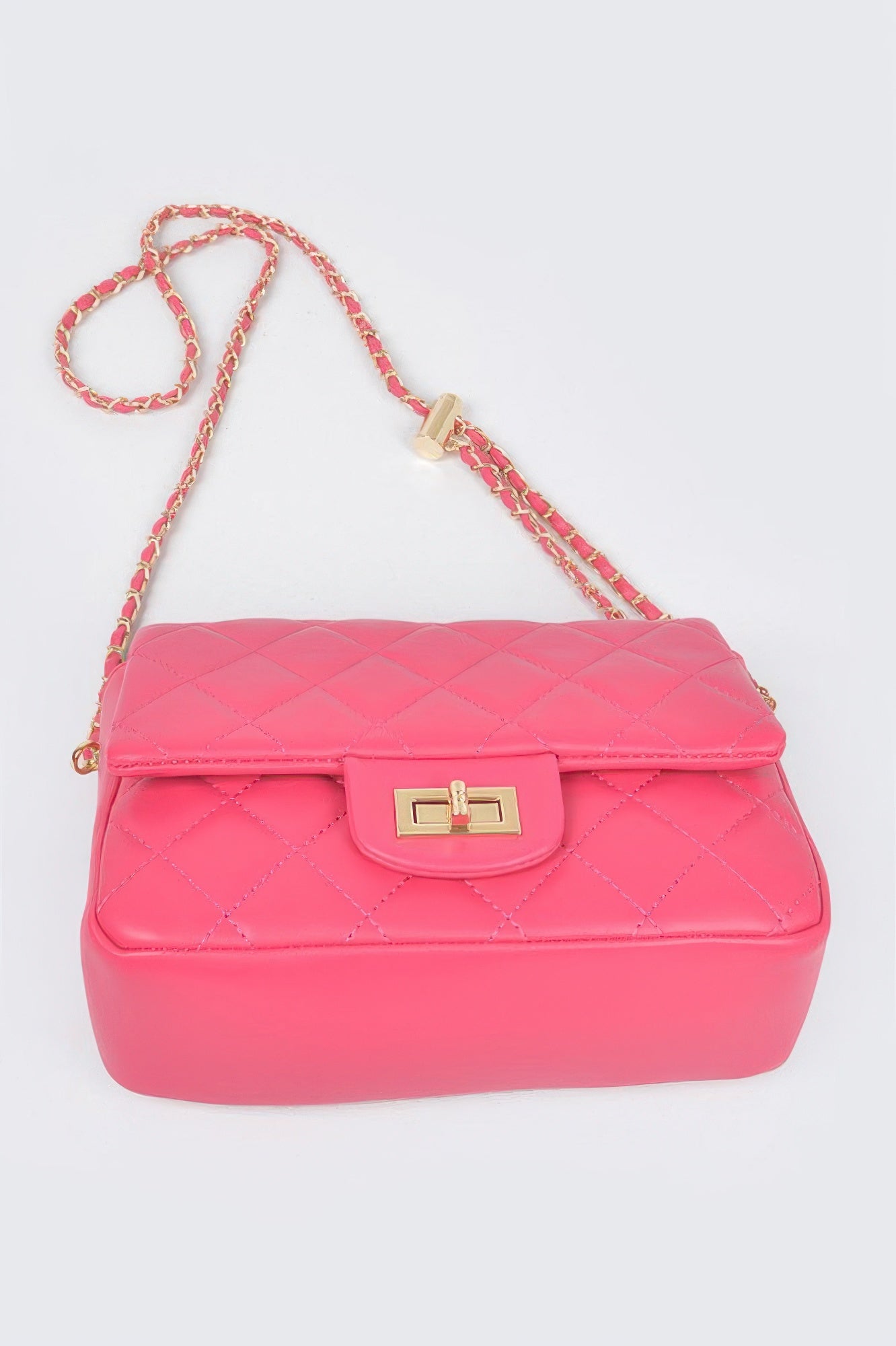 Quilted Faux Leather Flap Bag - Tigbul's Variety Fashion Shop