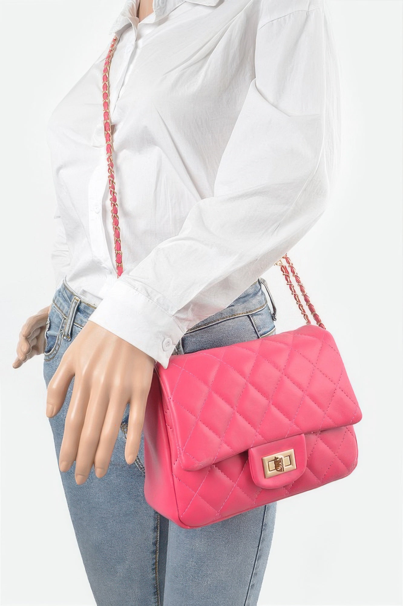 Quilted Faux Leather Flap Bag - Tigbul's Variety Fashion Shop