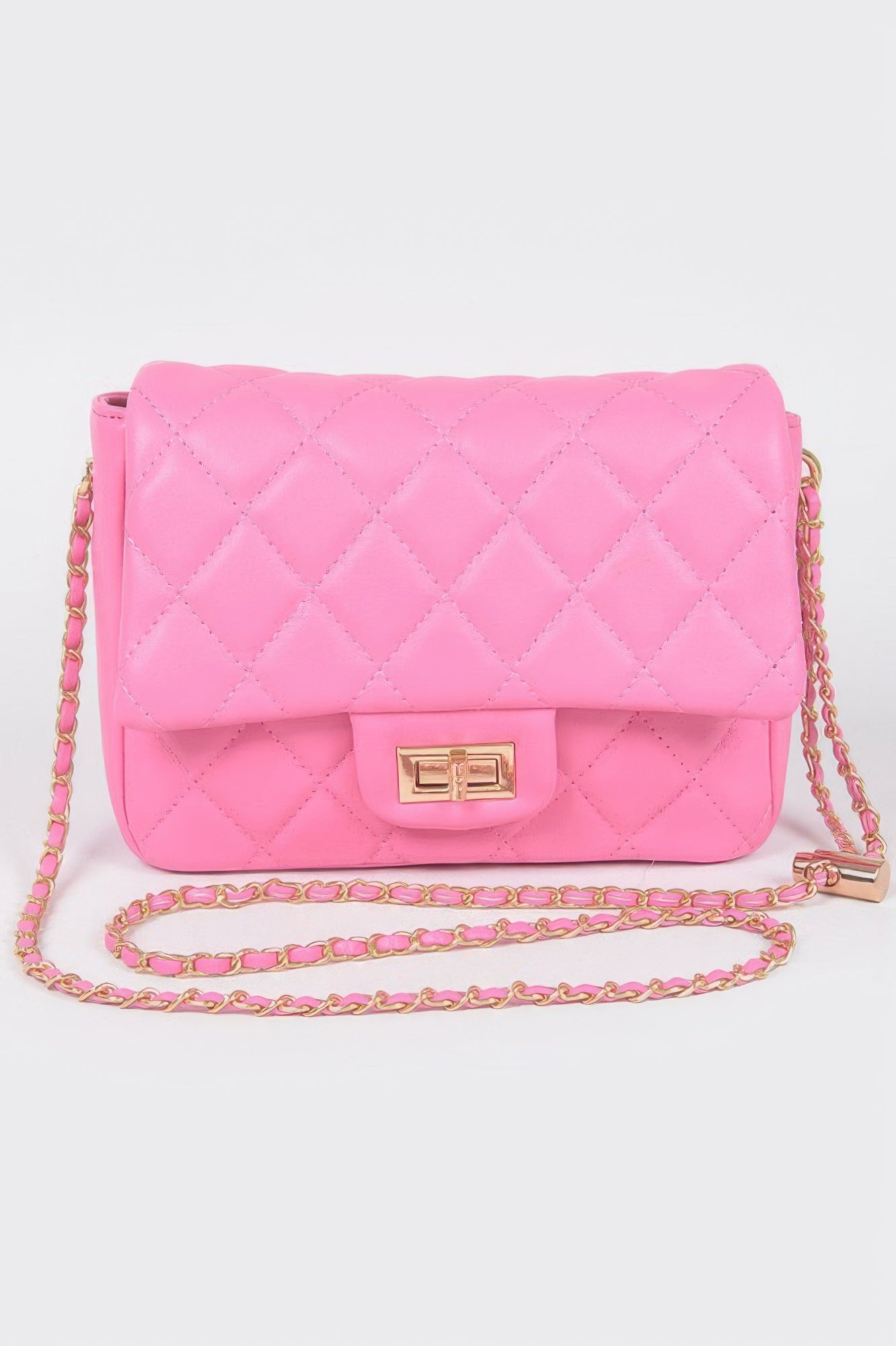 Quilted Faux Leather Flap Bag - Tigbul's Variety Fashion Shop