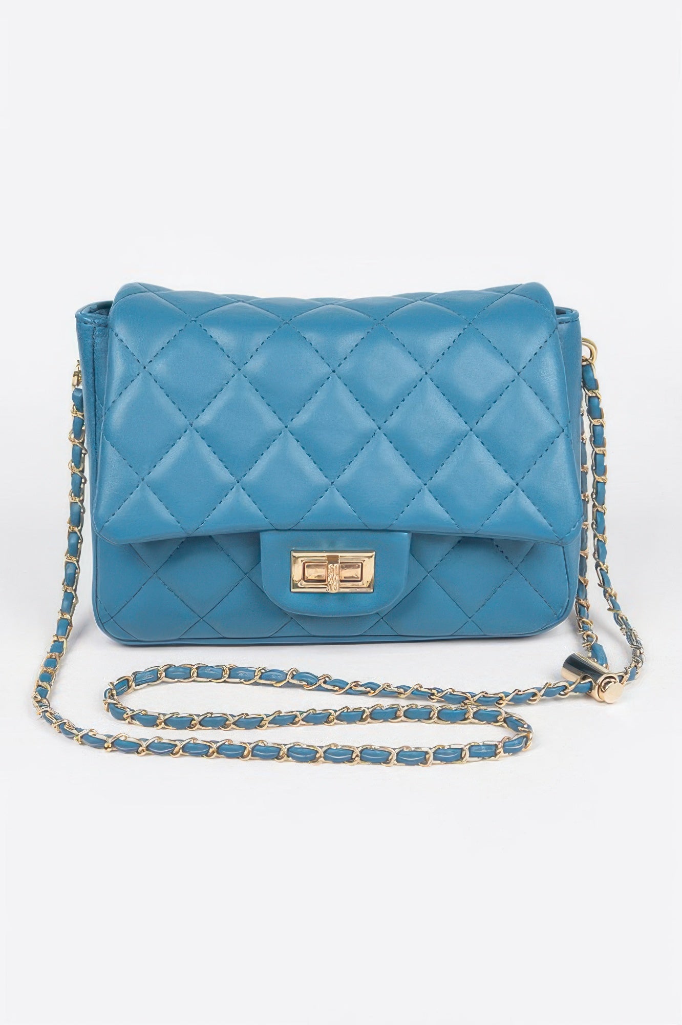 Quilted Faux Leather Flap Bag - Tigbul's Variety Fashion Shop