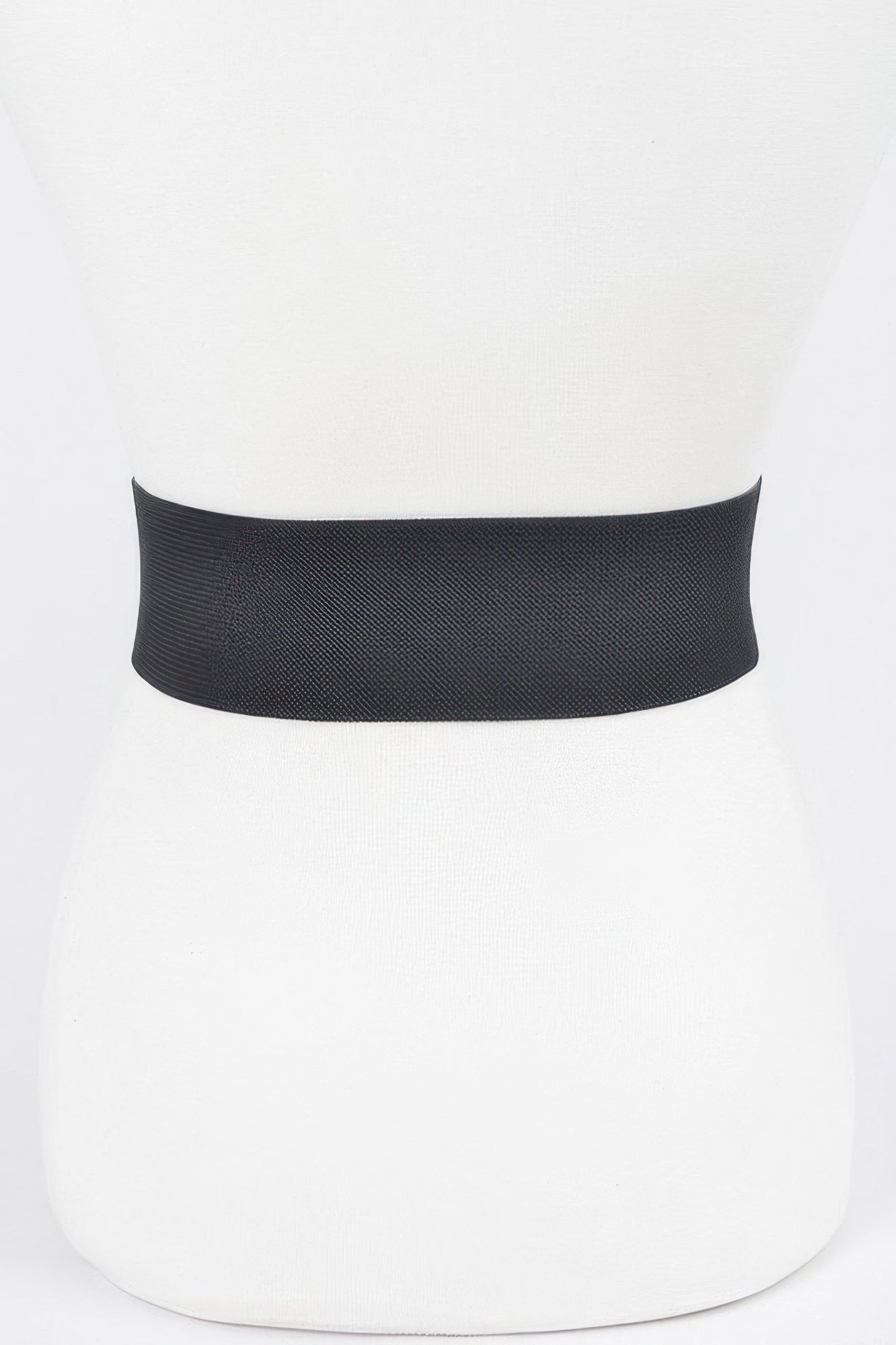 Black elastic belt band without buckle shown