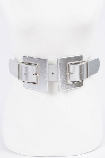 Two Buckle Elastic Belt - Tigbul's Variety Fashion Shop