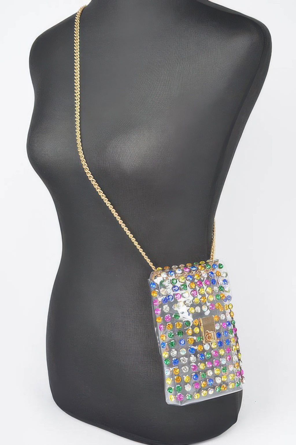 Rhinestone Clear Plus Size Belt Bag W/chain - Tigbul's Variety Fashion Shop