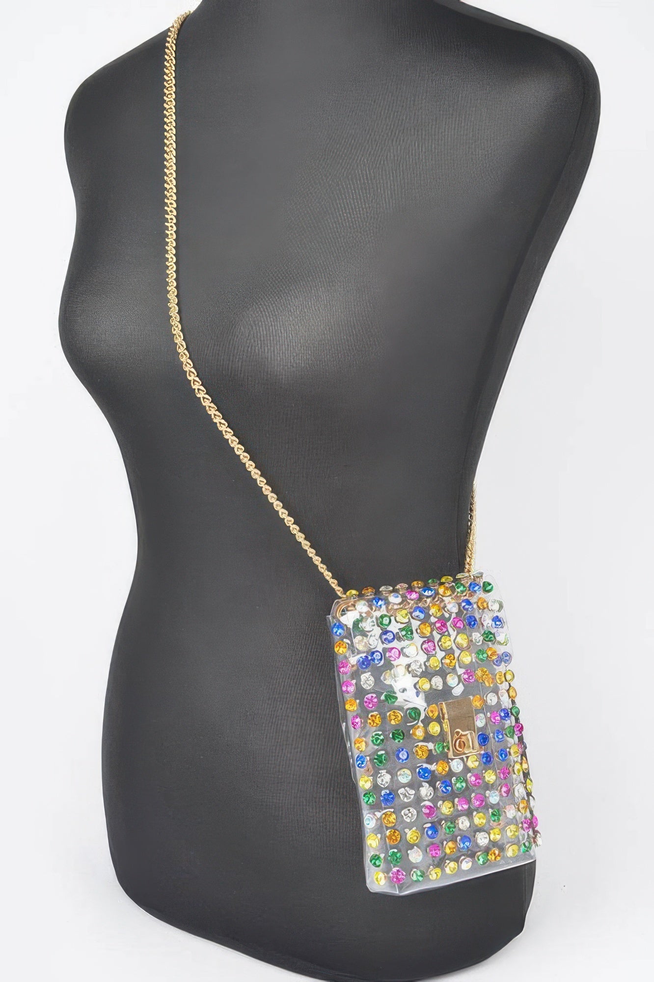 Rhinestone Clear Plus Size Belt Bag W/chain - Tigbul's Variety Fashion Shop