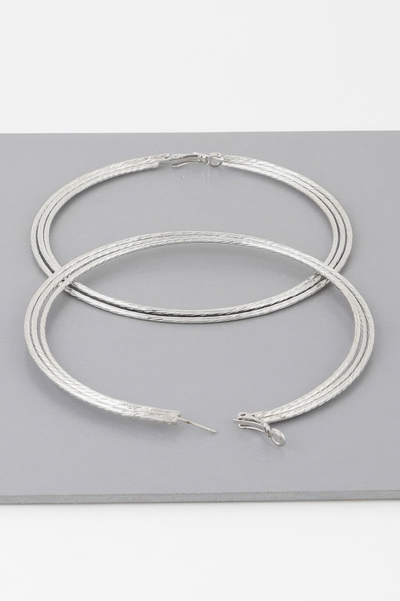 Wide Triple Rope Hoop Earrings - Tigbul's Variety Fashion Shop