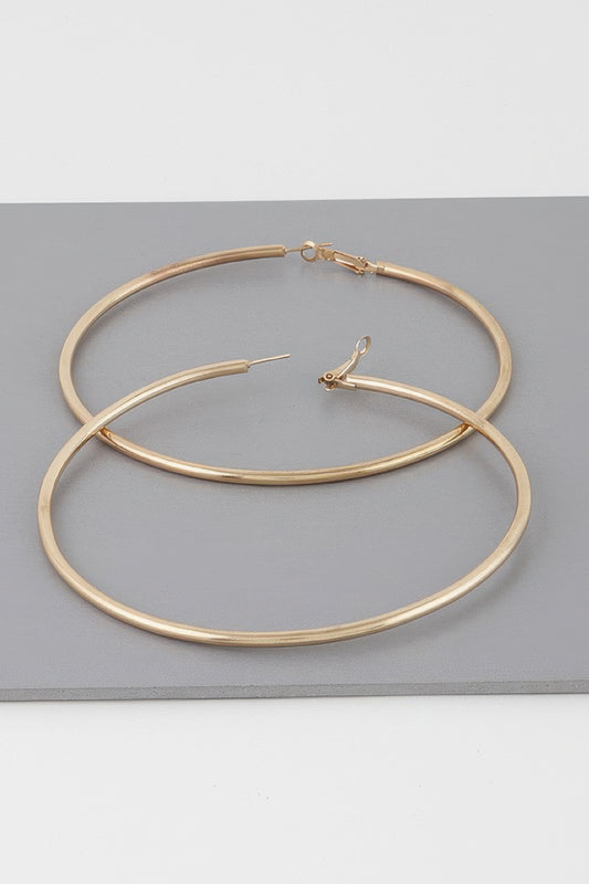 Wide Shiny 3.8" Hoop Earrings - Tigbul's Variety Fashion Shop