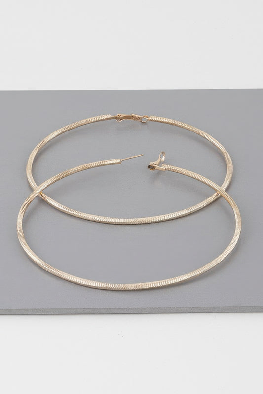 Wide Geometric Twisted 3.8" Hoop Earrings - Tigbul's Variety Fashion Shop