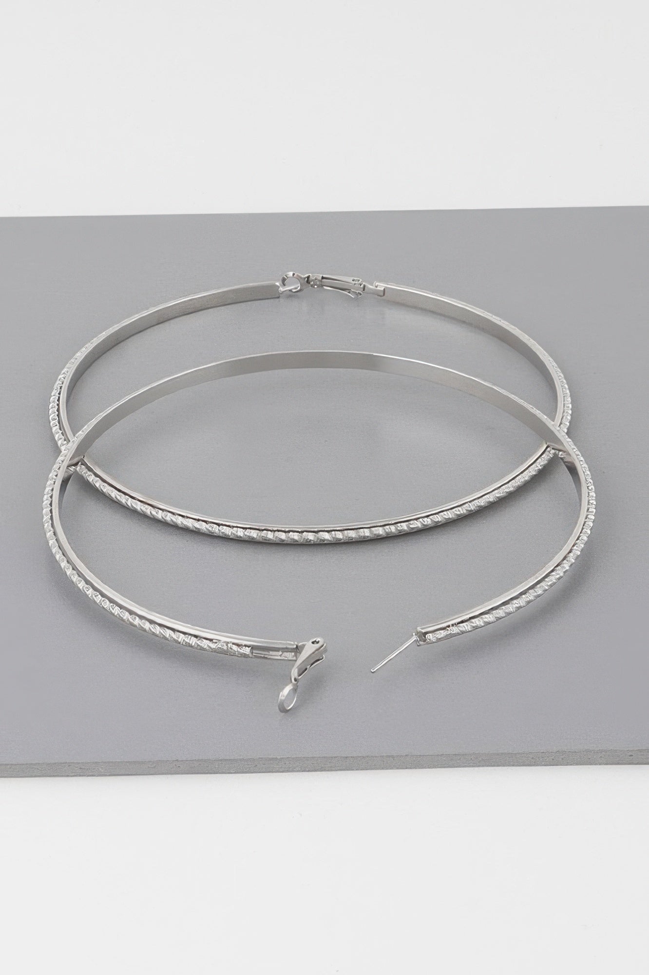 Wide Double Twisted 3.8" Hoop Earrings - Tigbul's Variety Fashion Shop