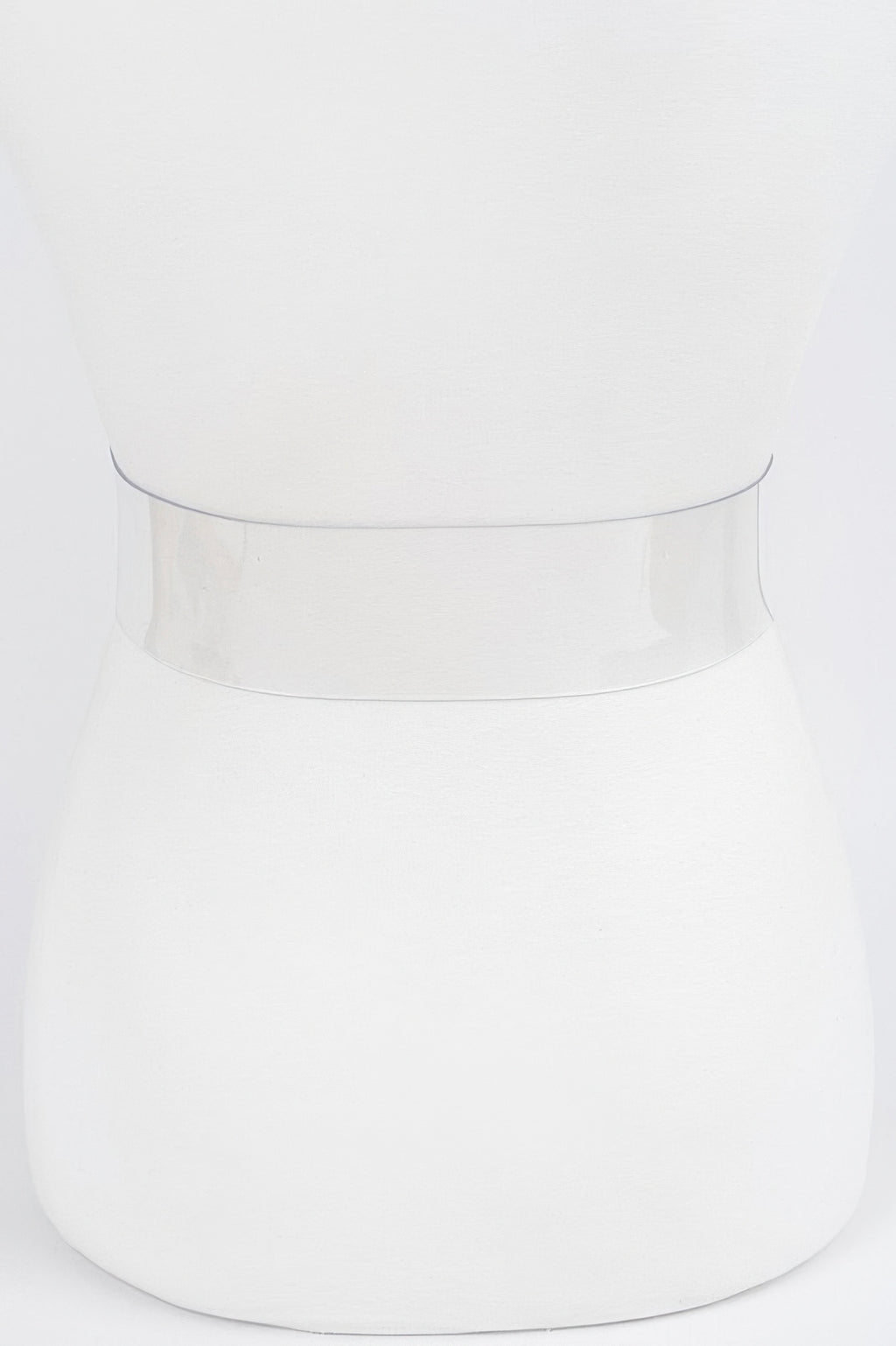Transparent metal buckle belt, clear strap shown without buckle