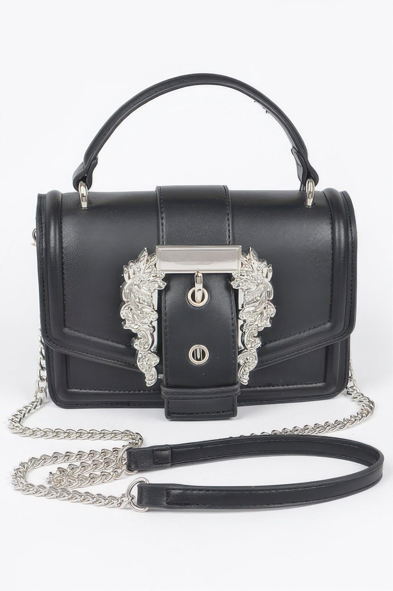 Vegan Top Handle Shoulder Clutch - Tigbul's Variety Fashion Shop