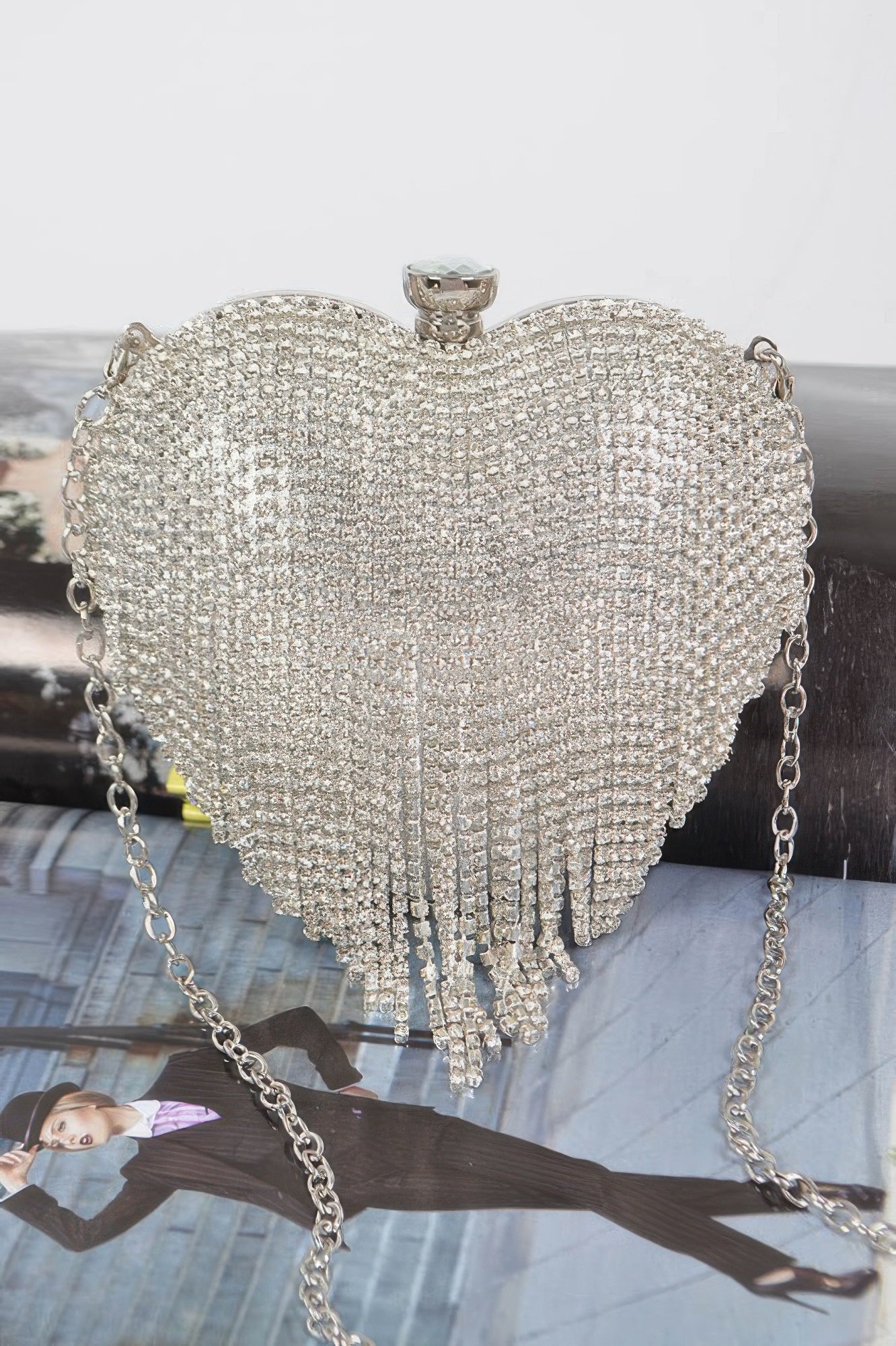 Rhinestone Fringe Mini Case Bag - Tigbul's Variety Fashion Shop