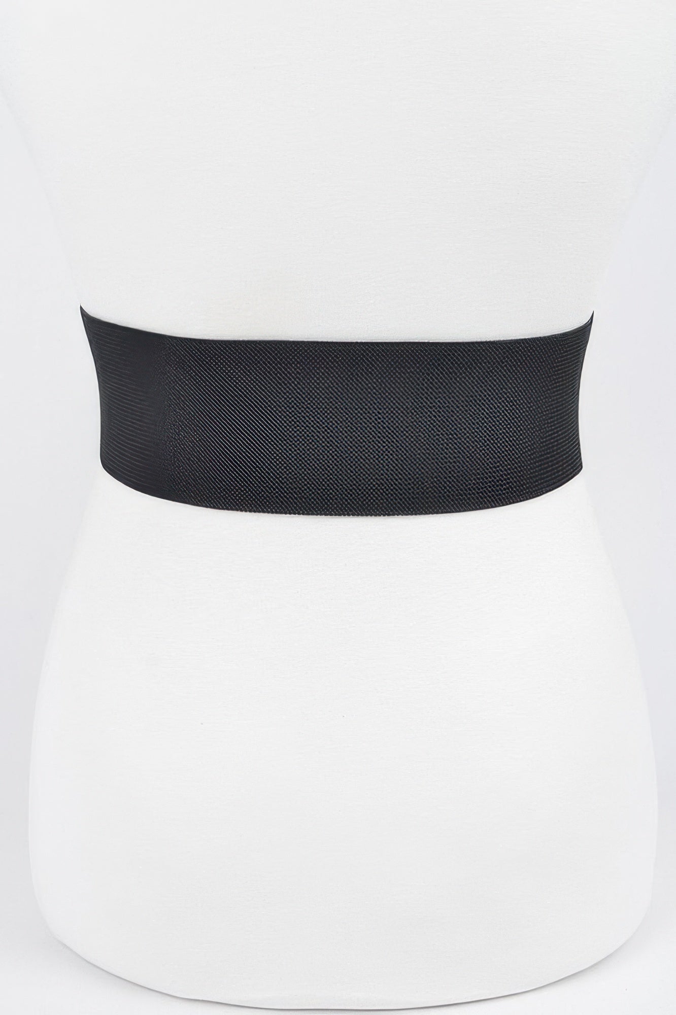 Black elastic belt strap only, wide textured band for plus-size fit