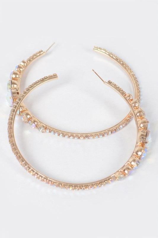 Rhinestone Hoop Earring - Tigbul's Variety Fashion Shop