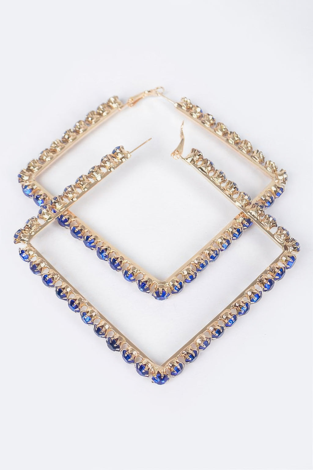 Rhinestone Square Hoop Earrings - Tigbul's Variety Fashion Shop