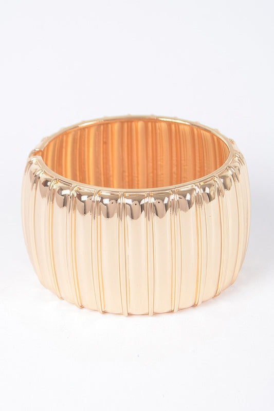 Textured Metal Bangle Bracelet - Tigbul's Variety Fashion Shop