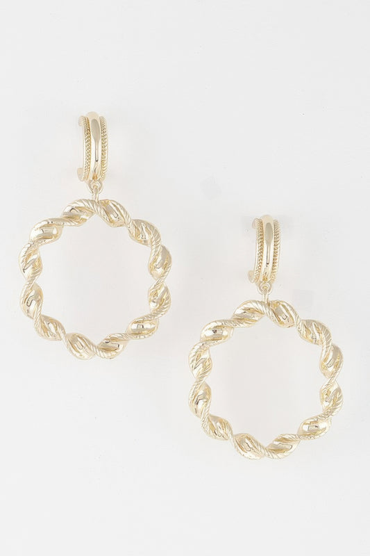 Twisted Hoop Drop Earrings - Tigbul's Variety Fashion Shop